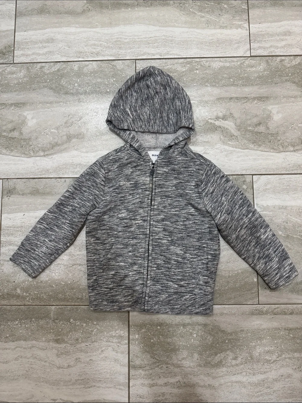 Old Navy Heather Gray Kids Hooded Zip Jacket